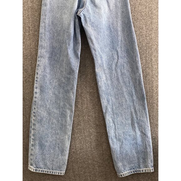 Stonewash Blue Denim Jeans High Waist Straight Leg 5 Pocket Tall Women NO TAG S - Picture 13 of 14